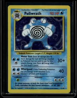 Pokemon TCG Poliwrath 13/102 Base Set Holo Rare DMG - Image 1