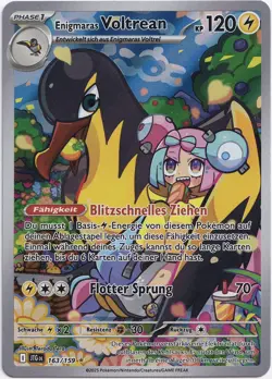 Pokemon Enigmaras Voltrean Secret Illustration Rare Reisegefahrten 163/159 NM DE - Image 1