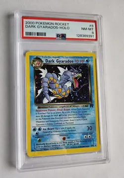 PSA 8 NM-MINT Dark Gyarados 8/82 Pokemon 2000 Team Rocket Unlimited Holo Rare - Image 1