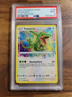 2020 Pokemon Vivid Voltage #138 Rayquaza Amazing Rare PSA 9 Mint - Image 1
