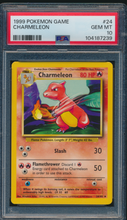 1999 Pokemon Game #24 Charmeleon PSA 10 GEM MINT - Image 1
