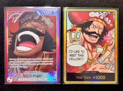 One Piece CCG Gol.D.Roger Alt Art Leader OP-13 English + Roger Gold Don⭐ NM - Image 1
