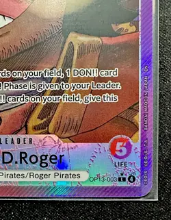 One Piece CCG Gol.D.Roger Alt Art Leader OP-13 English + Roger Gold Don⭐ NM - Image 4