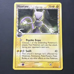 2006 Delta Species Lightning Mewtwo 24/110 EX Holon Phantoms Pokemon Card LP - Image 1