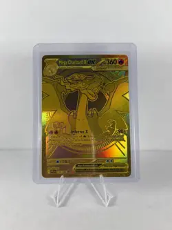 GOLD Mega Charizard X EX – 130/094 – Full Art Gold – Pokemon Card - Image 1