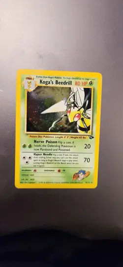 Pokemon Koga's Beedrill Gym Challenge Holo Rare 9/132 Unlimited 80 HP Card - Image 1
