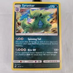 Pokemon TCG SM Team Up 85/181 Tyranitar Holographic Rare Card - Image 1