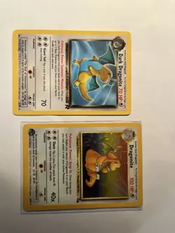 Pokemon TCG Dragonite & Dark Dragonite Team Rocket Fossil 1999 Cards WOTC - Image 2