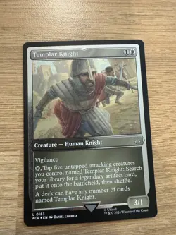 🇬🇧 MTG Assassin’s Creed – Templar Knight #183 Etched Foil Uncommon NM - Image 1