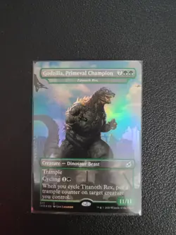 MtG Magic Godzilla Primeval Champion Titanoth Rex Ikoria: Lair of Behemoths Foil - Image 1