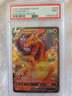 CHARIZARD V DARKNESS ABLAZE 2020 POKEMON SWSH #019- PSA MINT 9 - Image 1