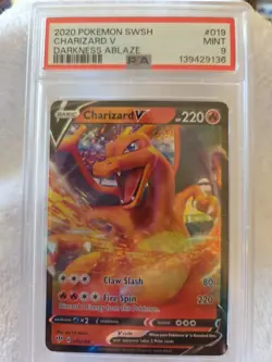 CHARIZARD V DARKNESS ABLAZE 2020 POKEMON SWSH #019- PSA MINT 9 - Image 4