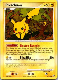 Pikachu 94/123 – Mysterious Treasures – Vintage Pokemon Singles - LP - Image 1