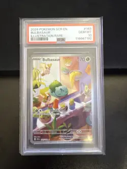 2024 POKEMON SCR EN-STELLAR CROWN ILLUSTRATION RARE #143 BULBASAUR PSA 10 Eng - Image 1