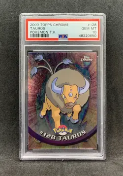Pokemon Topps Chrome Tauros PSA 10 - Pokemon Topps Chrome Tauros PSA 10 - Image 1