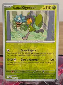 TEAL MASK OGERPON 026/182 UNCOMMON DESTINED RIVALS POKEMON REVERSE HOLO NM - Image 1