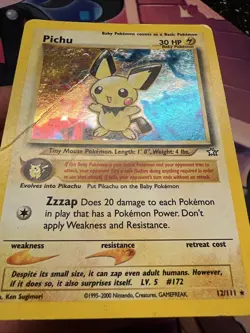 Carte Pokemon Wizards Neo Genesis Pichu Holo 12/111 Anglais Us - Image 4