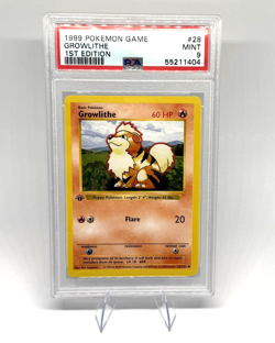 1999 Pokemon Game Growlithe PSA 9 First 1st Edition Base Set 28/102 English - Image 1