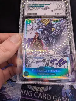 Super Pre-Release Eustass "Captain" Kid ST02-013 One Piece TCG Gem Mint ACE 10 - Image 3