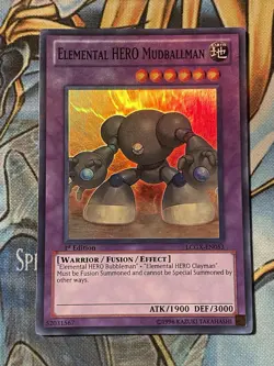 Yugioh Elemental HERO Mudballman LCGX-EN053 Super Rare 1st Ed NM - Image 1