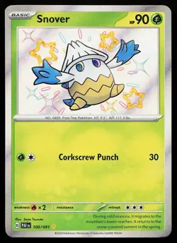 Snover 100/091 Shiny Holo Paldean Fates Pokemon Card - Image 1