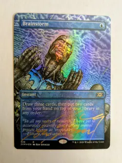 MTG FOIL Brainstorm SIGNED IN GOLD BY RON SPENCER - Image 1