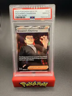 2023 POKEMON MEW EN-151 ULTRA RARE #197 GIOVANNI'S CHARISMA PSA 10 - Image 1