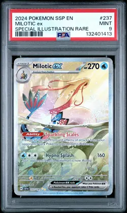 2024 POKEMON SSP EN-SURGING SPARKS SPECIAL ILLUSTRATION RARE MILOTIC EX PSA 9 - Image 1