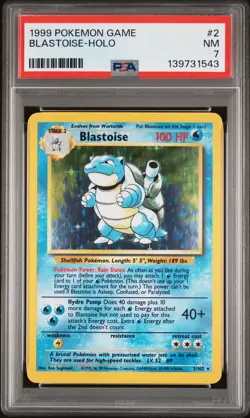 1999 POKEMON GAME #2 BLASTOISE-HOLO PSA 7 - Image 1