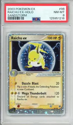 Pokemon Graded: Raichu ex 98/100 Sandstorm (2003) Holo PSA 8 - Image 1