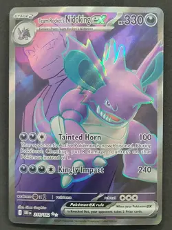Team Rocket's Nidoking ex 216/182 Ultra Rare Destined Rivals Pokemon TCG - Image 1