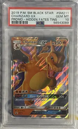PSA 10 - 2019 Pokemon PM SM Black Star #SM211 Charizard GX Promo Hidden Fates - Image 1