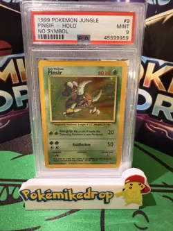 1999 Pokemon Jungle Pinsir Holo No Symbol #9 PSA 9 Mint - Image 1