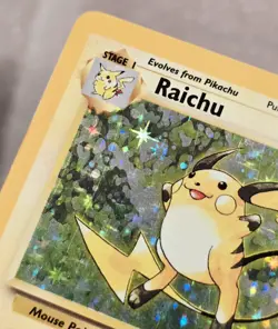 Raichu Holo Rare Pokemon 14/102 NM WOTC Base Set 1999 Unlimited Vintage Pokemon - Image 2