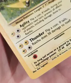 Raichu Holo Rare Pokemon 14/102 NM WOTC Base Set 1999 Unlimited Vintage Pokemon - Image 3