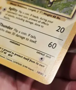 Raichu Holo Rare Pokemon 14/102 NM WOTC Base Set 1999 Unlimited Vintage Pokemon - Image 4