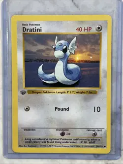 Pokemon Dratini 26/102 Base Set, Shadowless, 1st Edition NM - Image 3