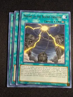 Yugioh - 3x Mound of the Bound Creator LED7-EN053 1st Rare NM - Image 1