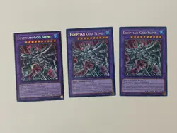 Yugioh - Egyptian God Slime x 3 - 1st Edition Secret Rare NM - Free Holo Card B - Image 1