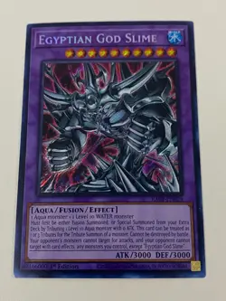 Yugioh - Egyptian God Slime x 3 - 1st Edition Secret Rare NM - Free Holo Card B - Image 2