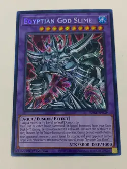 Yugioh - Egyptian God Slime x 3 - 1st Edition Secret Rare NM - Free Holo Card B - Image 3
