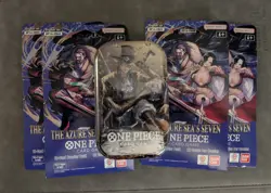 One Piece (1) Vol 2 Tin + (4) OP14 Azure Seas Sleeved Booster Packs - SEALED - Image 1