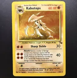 Kabutops 9/62 Fossil Holo Rare Unlimited WOTC Vintage Pokemon TCG Card NM - Image 2