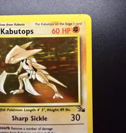Kabutops 9/62 Fossil Holo Rare Unlimited WOTC Vintage Pokemon TCG Card NM - Image 3