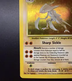 Kabutops 9/62 Fossil Holo Rare Unlimited WOTC Vintage Pokemon TCG Card NM - Image 5