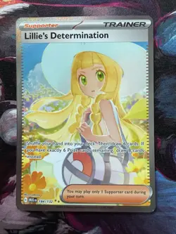 Pokemon Lillie's Determination Trainer Rare Card 184/132 Me01 English 2023 - Image 1