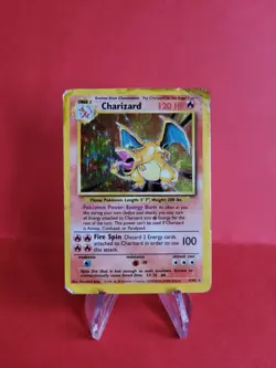 Pokemon Karte/card - Charizard Glurak 4/102 - Base Set Holo - Heavy Played - Image 1