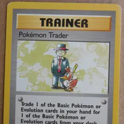 Pokemon Trader 77/102 Rare Non-Holo Base Set Pokemon Trainer Card LP - Image 2