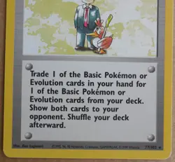 Pokemon Trader 77/102 Rare Non-Holo Base Set Pokemon Trainer Card LP - Image 3
