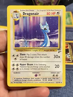 Pokemon TCG Dragonair Base Set 2 Unlimited Rare Card 22/130 NM Condition - Image 1